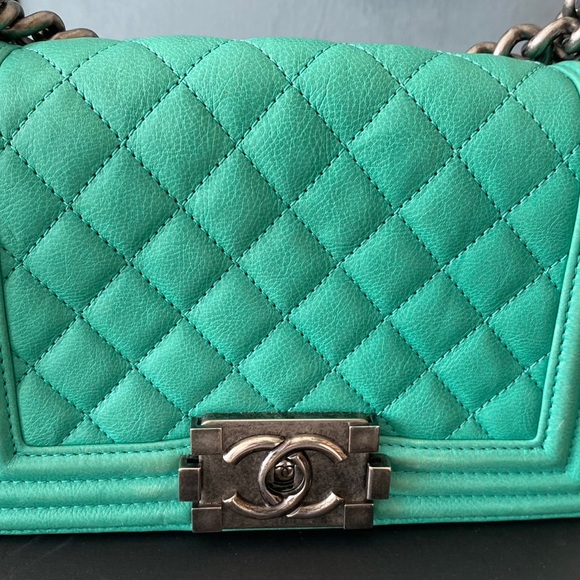 Chanel Turquoise Boy Bag - Picture 6 of 15